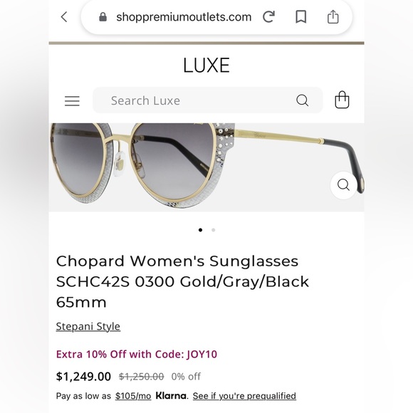 👑Chopard🏆 Limited  Edition🆙 Sunglasses Model SCHC42S 24K GP Plated‼️ - Picture 7 of 16